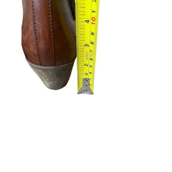 Frye Judith Cognac Brown Leather Double Zip Ankle Boots 8.5 M - Picture 10 of 13